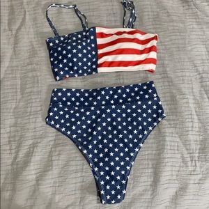 American Flag Medium High-waisted Bikini